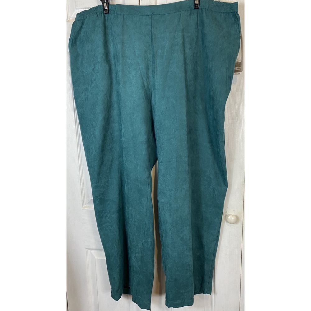 Erin London size 24w green pull on elastic slacks pants 3x pockets new